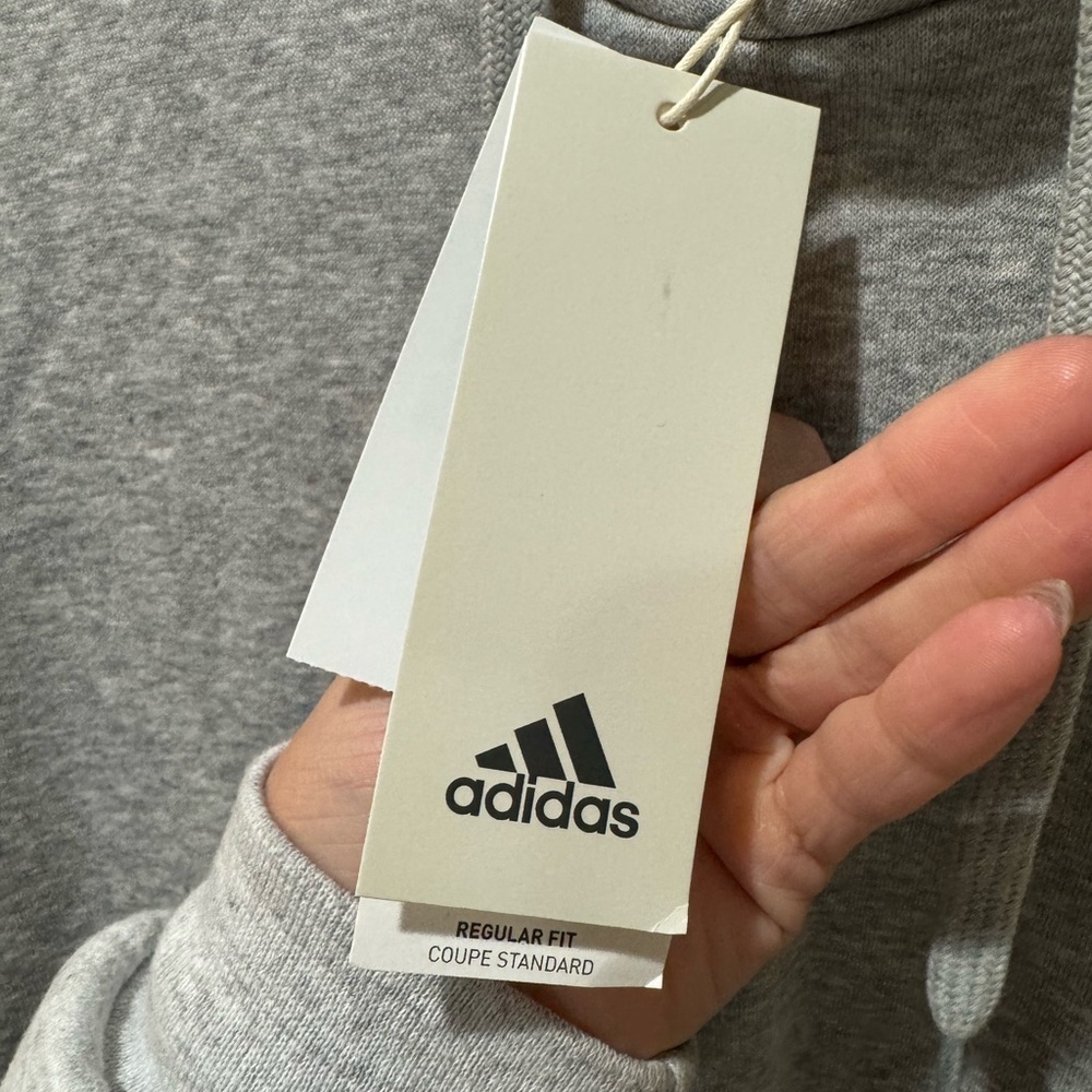 Adidas Heather Gray Pullover Hoodie - Picture 5 of 5